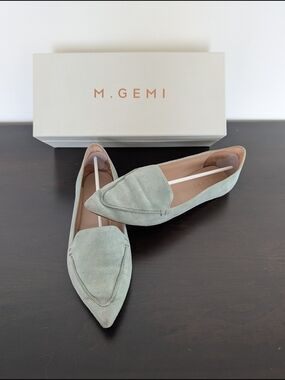 M. Gemi Women's Esatto Suede Pointed Loafers in Sage/Mint